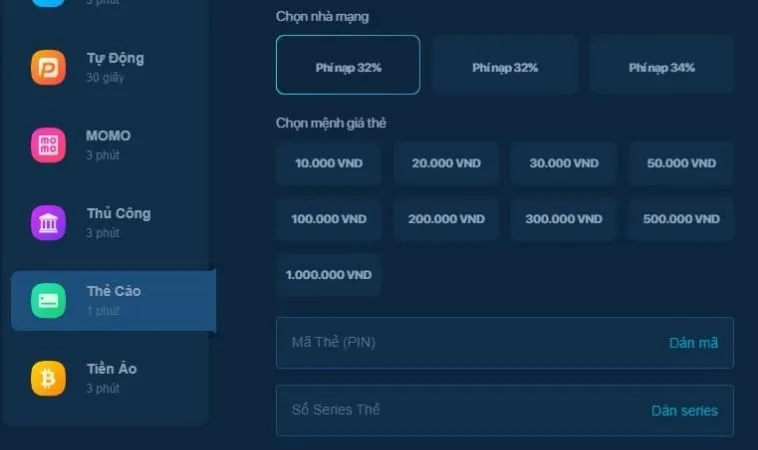 Hướng Dẫn Nạp Tiền VT999 Không Lỗi Với Mọi Ngân Hàng 2 Biểu mẫu nạp tiền VT999
